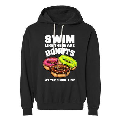 Best Swimming Art For Swimmer Donut Lover Swimming Garment-Dyed Fleece Hoodie