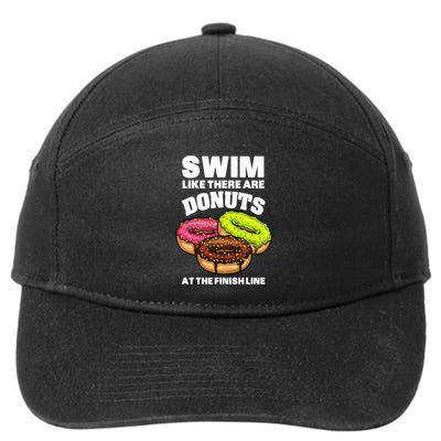 Best Swimming Art For Swimmer Donut Lover Swimming 7-Panel Snapback Hat