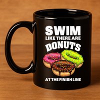 Best Swimming Art For Swimmer Donut Lover Swimming 11oz C Handle Ceramic Mug