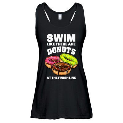 Best Swimming Art For Swimmer Donut Lover Swimming Ladies Essential Flowy Tank