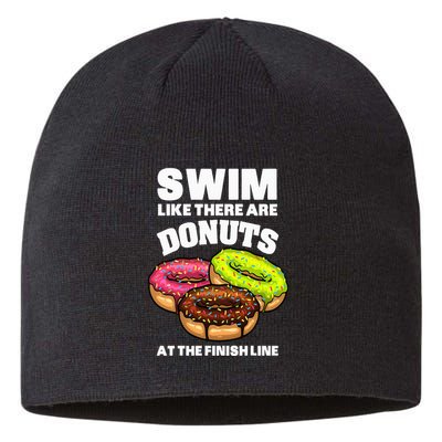 Best Swimming Art For Swimmer Donut Lover Swimming Sustainable Beanie