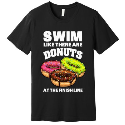Best Swimming Art For Swimmer Donut Lover Swimming Premium T-Shirt