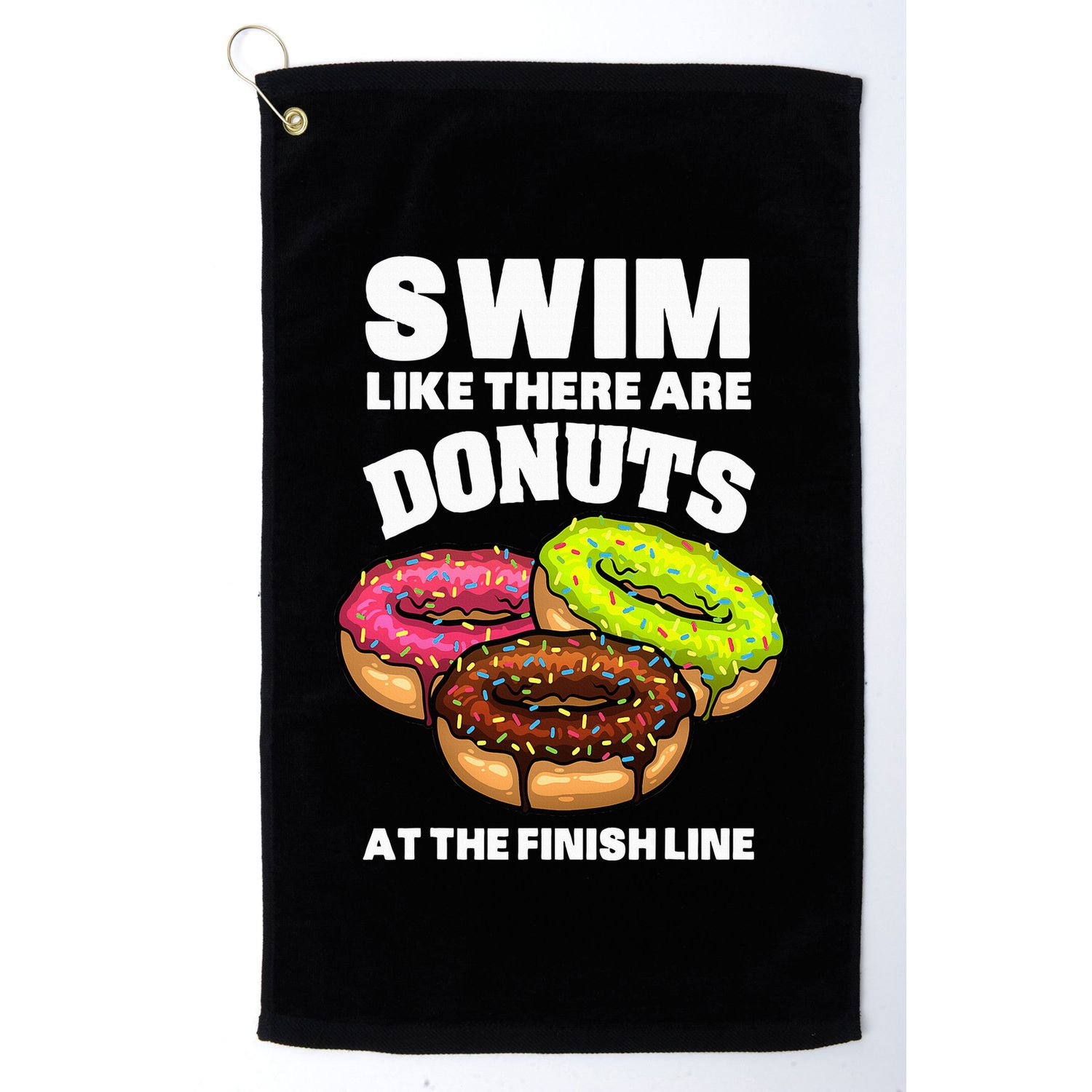 Best Swimming Art For Swimmer Donut Lover Swimming Golf Towel