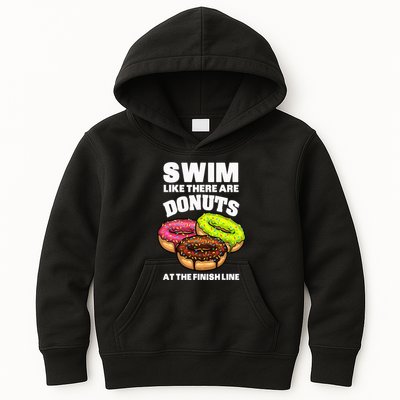 Best Swimming Art For Swimmer Donut Lover Swimming Kids Hoodie