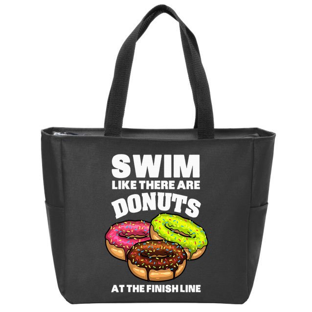 Best Swimming Art For Swimmer Donut Lover Swimming Zip Tote Bag