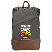 Best Swimming Art For Swimmer Donut Lover Swimming Cotton Canvas Backpack
