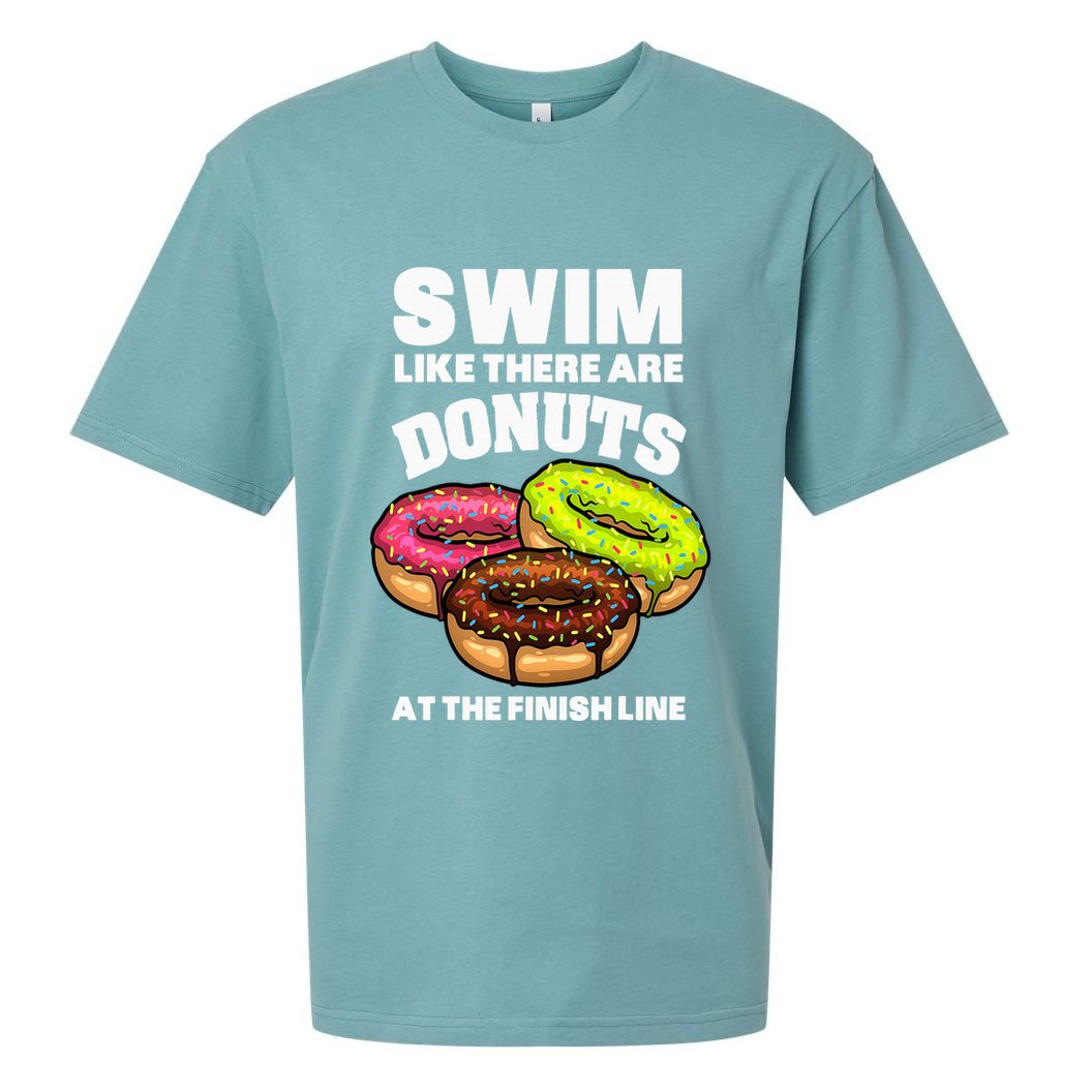 Best Swimming Art For Swimmer Donut Lover Swimming Sueded Cloud Jersey T-Shirt