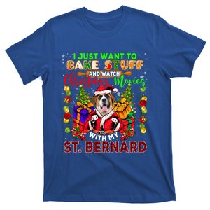 Bake Stuff And Watch Xmas Movies With My St Bernard Santa Gift T-Shirt