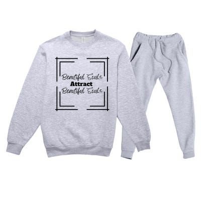 Beautiful Souls Attract Beautiful Souls For Women Summer Premium Crewneck Sweatsuit Set