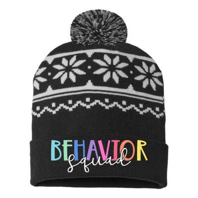 BEHAVIOR SQUAD ABA Therapist RBT Therapy Behaviour Team USA-Made Snowflake Beanie