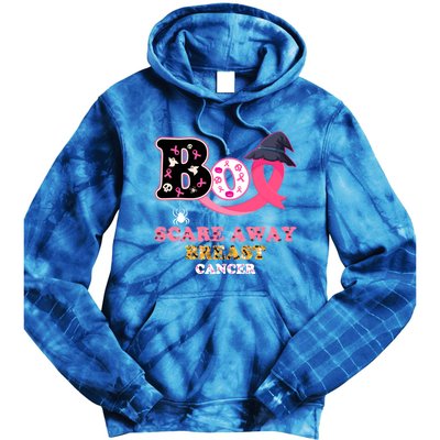 Boo Scare Away Breast Cancer Halloween Support Squad Warrior Gift Tie Dye Hoodie