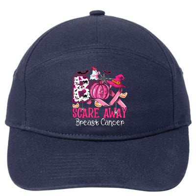 Boo Scare Away Breast Cancer Awareness Halloween 7-Panel Snapback Hat