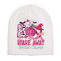 Boo Scare Away Breast Cancer Awareness Halloween Short Acrylic Beanie