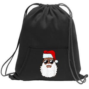 Black Santa African American Sweatshirt Cinch Pack Bag