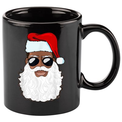 Black Santa African American 11oz C Handle Ceramic Mug