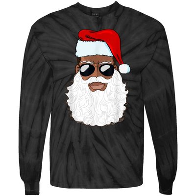 Black Santa African American Tie-Dye Long Sleeve Shirt