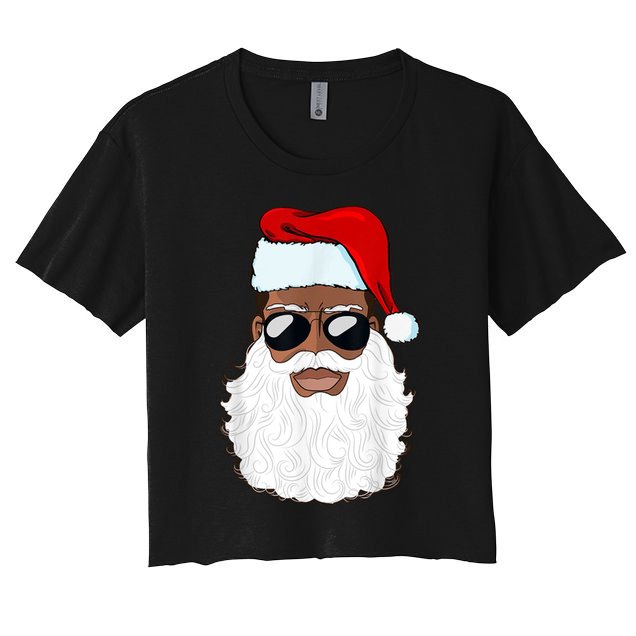Black Santa African American Crop Top