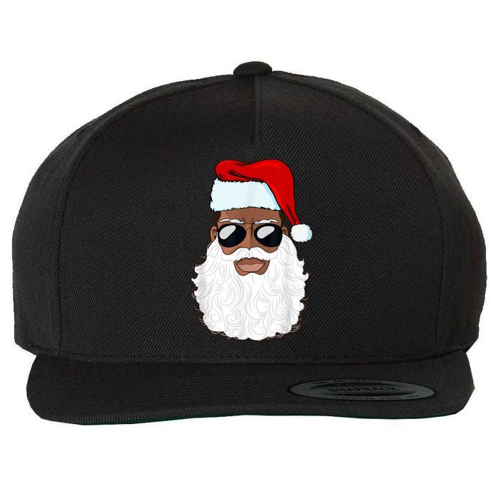 Black Santa African American Wool Snapback Cap