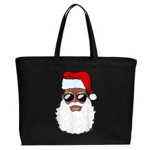 Black Santa African American Cotton Canvas Jumbo Tote