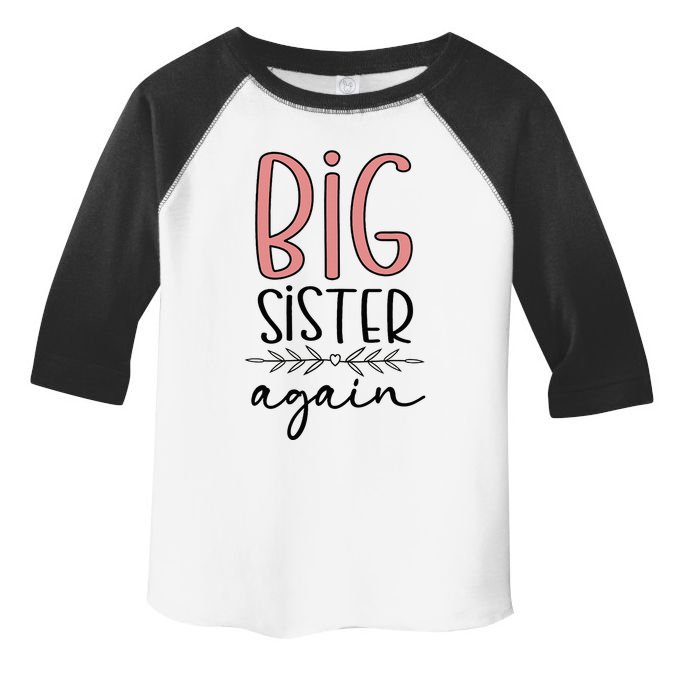 Big Sister Again Pregnancy and Birth Announcement Toddler Fine Jersey T-Shirt
