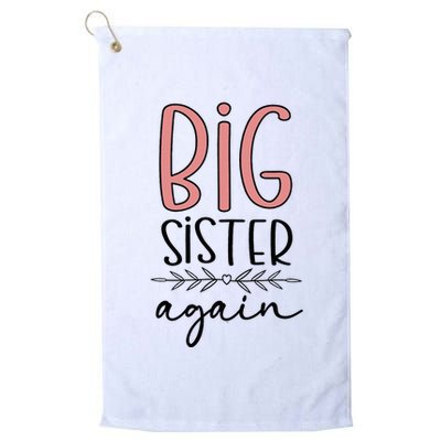 Big Sister Again Pregnancy and Birth Announcement Golf Towel