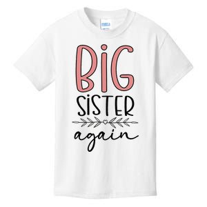 Big Sister Again Pregnancy and Birth Announcement Kids T-Shirt