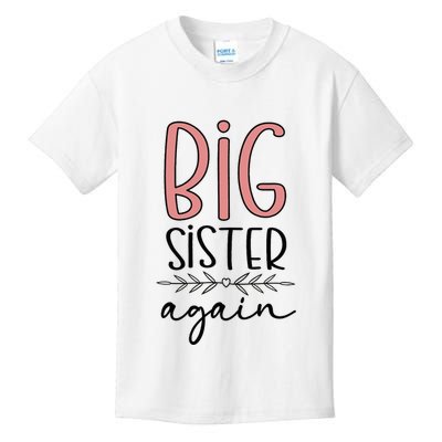 Big Sister Again Pregnancy and Birth Announcement Kids T-Shirt