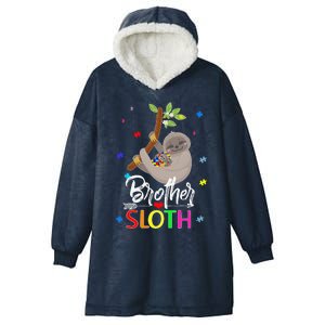 Brother Sloth Autism Awareness Love Supports Hooded Wearable Blanket