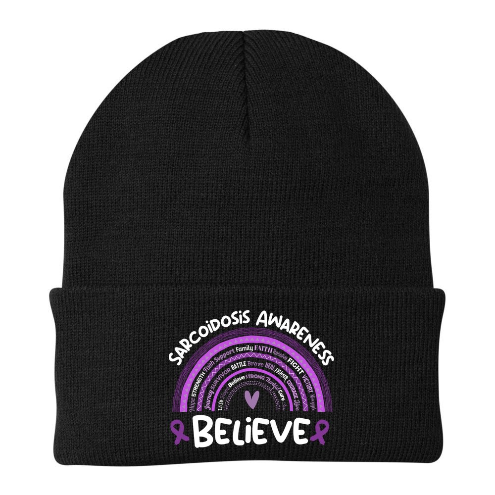 Believe Sarcoidosis Awareness Month Gift Sarcoidosis Cute Gift Beanie