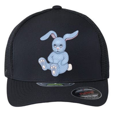 Blue Stuffed Animal Rabbit Flexfit Unipanel Trucker Cap