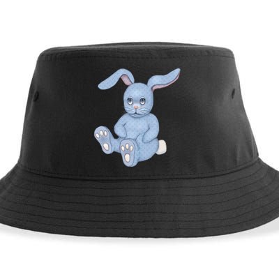 Blue Stuffed Animal Rabbit Sustainable Bucket Hat