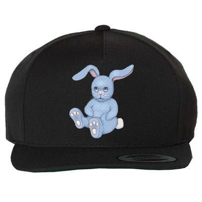 Blue Stuffed Animal Rabbit Wool Snapback Cap