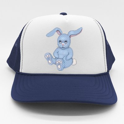 Blue Stuffed Animal Rabbit Trucker Hat