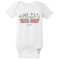 Big Sis Again Boho Floral Baby Announcement Pregnancy Reveal Baby Bodysuit