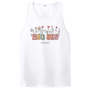 Big Sis Again Boho Floral Baby Announcement Pregnancy Reveal PosiCharge Competitor Tank