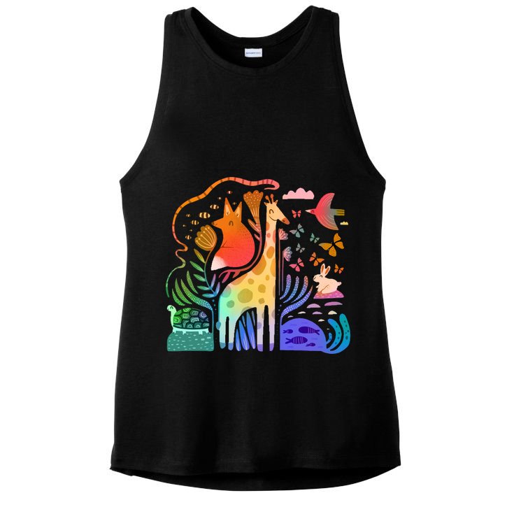 Biodiversity Science Animal Nature Ladies PosiCharge Tri-Blend Wicking Tank