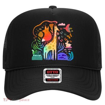 Biodiversity Science Animal Nature High Crown Mesh Back Trucker Hat