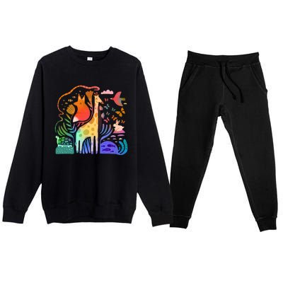 Biodiversity Science Animal Nature Premium Crewneck Sweatsuit Set