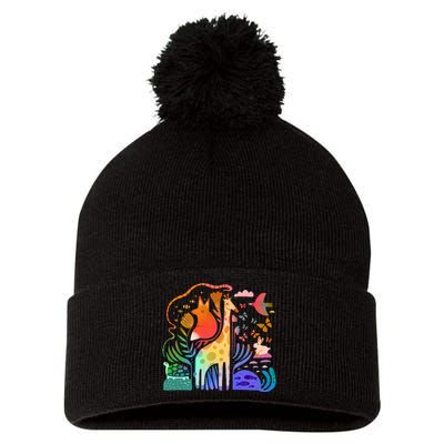 Biodiversity Science Animal Nature Pom Pom 12in Knit Beanie