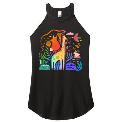 Biodiversity Science Animal Nature Women's Perfect Tri Rocker Tank