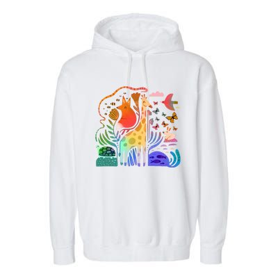 Biodiversity Science Animal Nature Garment-Dyed Fleece Hoodie