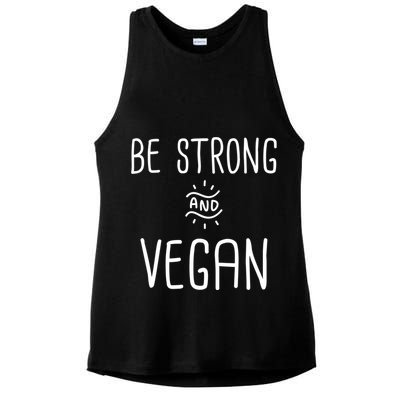 Be Strong And Vegan Design Gift For Christian Vegetarians Gift Ladies PosiCharge Tri-Blend Wicking Tank