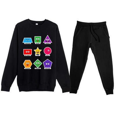 Basic Shapes And Preschoolers Learning Premium Crewneck Sweatsuit Set