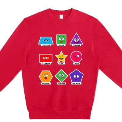 Basic Shapes And Preschoolers Learning Premium Crewneck Sweatshirt