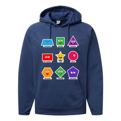 Basic Shapes And Preschoolers Learning Performance Fleece Hoodie