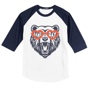 Bear Sunglasses American Football Thanksgiving Game Day Baseball Sleeve Shirt