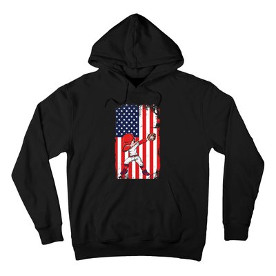 Baseballer Sports Athlete US Flag Dabbing Baseball Player Hoodie