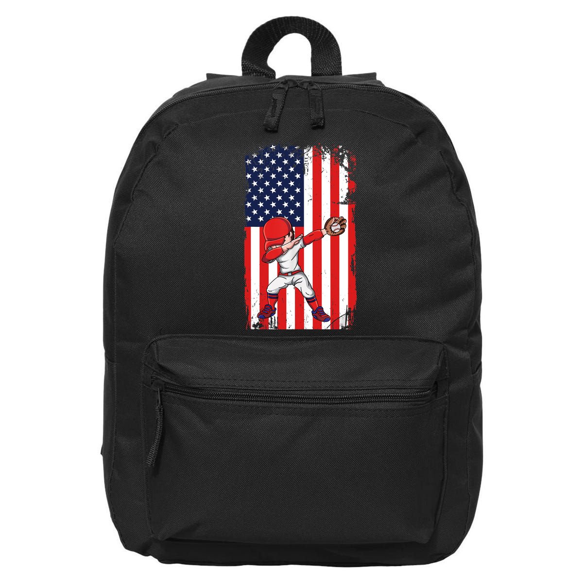 Baseballer Sports Athlete US Flag Dabbing Baseball Player 16 in Basic Backpack