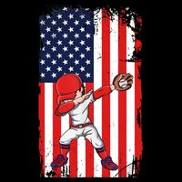 Baseballer Sports Athlete US Flag Dabbing Baseball Player 16 in Basic Backpack