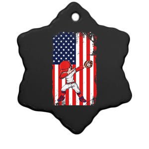 Baseballer Sports Athlete US Flag Dabbing Baseball Player Ceramic Star Ornament